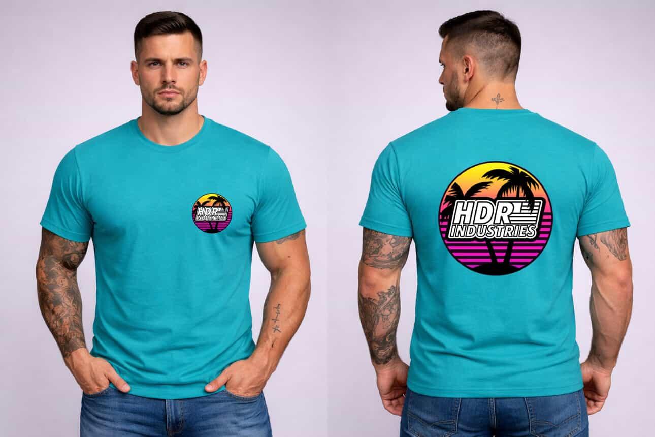 RETRO EDITION Palm Logo T-Shirt Tahiti Blue