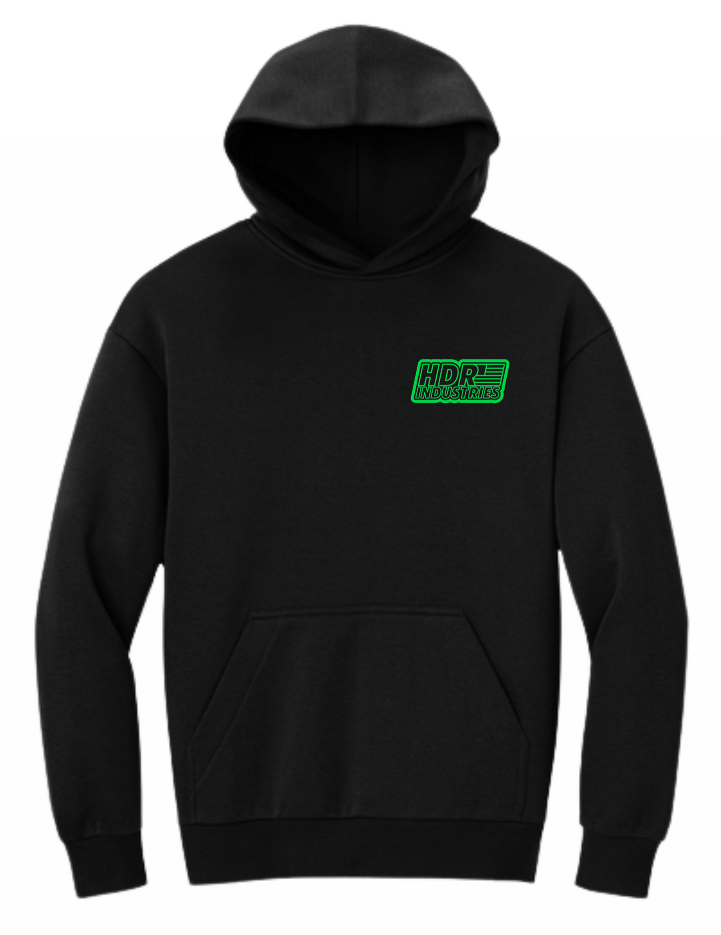 HDR INDUSTRIES STANDARD BLACK HOODIE (Variable Color Logos)