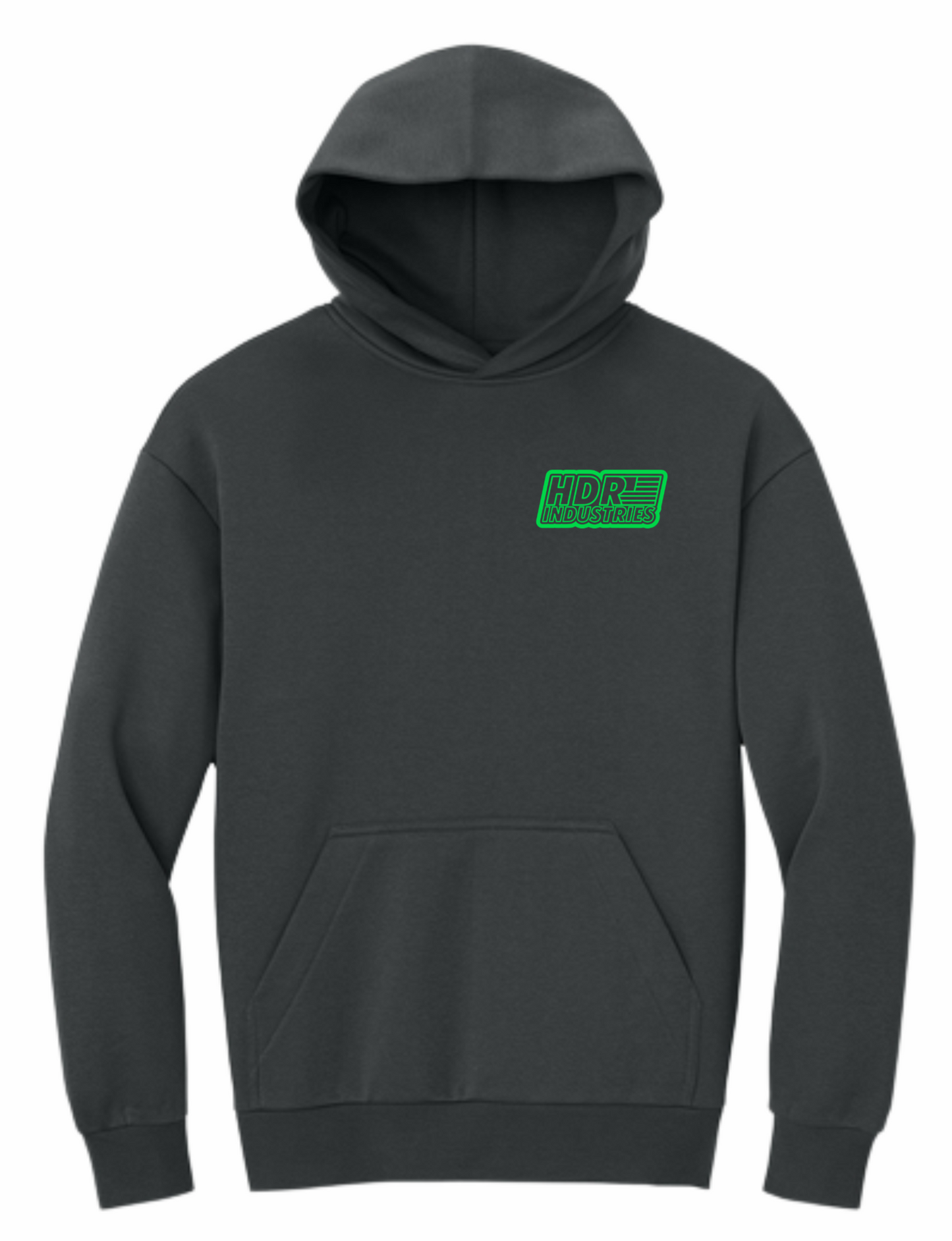 HDR INDUSTRIES STANDARD CHARCOAL HOODIE (Variable Color Logos)