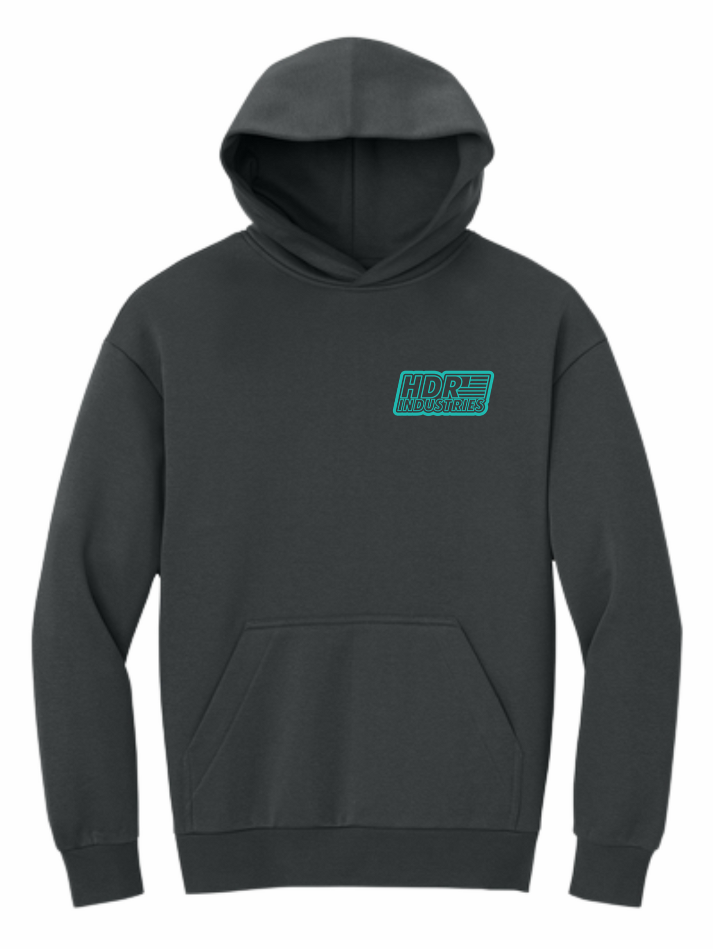 HDR INDUSTRIES STANDARD CHARCOAL HOODIE (Variable Color Logos)