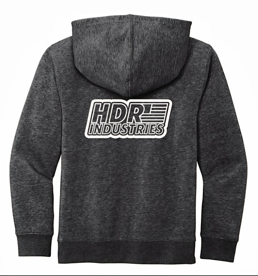 HDR INDUSTRIES STANDARD KIDS CHARCOAL HOODIE (Variable Color Logos)