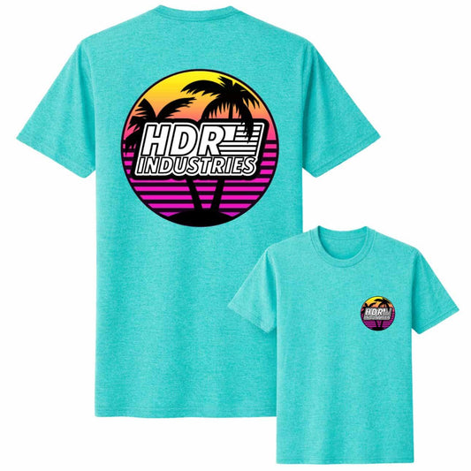 RETRO EDITION Palm Logo T-Shirt Tahiti Blue