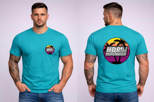 RETRO EDITION Palm Logo T-Shirt Tahiti Blue