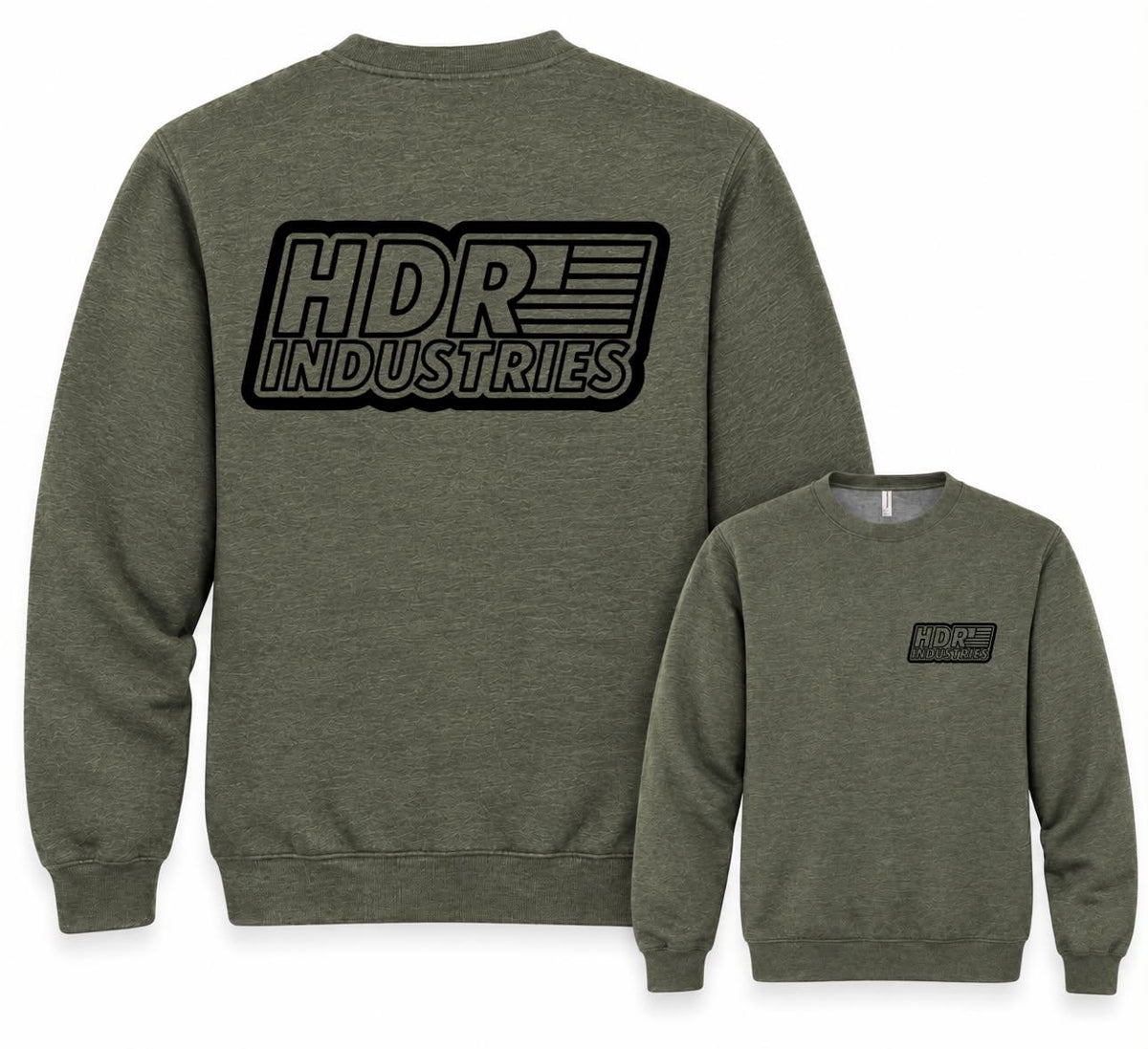HDR INDUSTRIES ARMY HEATHER CREW NECK