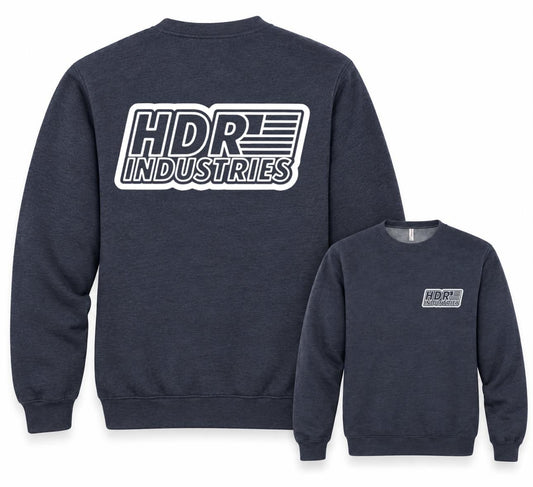 HDR INDUSTRIES NAVY HEATHER CREW NECK